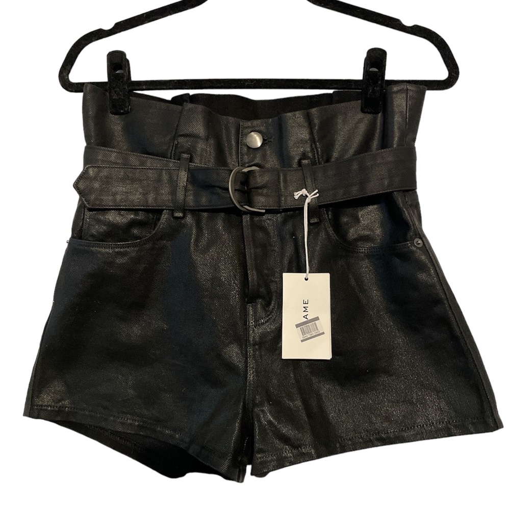 Frame Denim Black High Waist Women Shorts